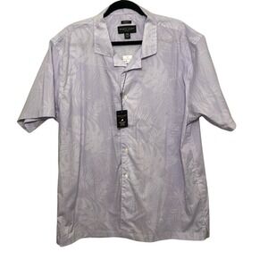 NWT Pronto Uomo Purple‎ Floral Pinstripe Modern Fit Button Up Shirt XXL